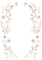 Watercolor floral frame