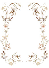 Watercolor floral frame