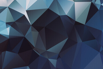 Abstract Polygonal Facets in Cool Blue and Gray Tones