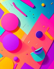 Abstract background in Memphis style with geometric shapes