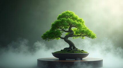 ultrarealistic cinematic photo of a lone bonsai Created with Generative AI technology