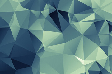 Abstract Low Poly Geometric Background in Blue and Green Tones