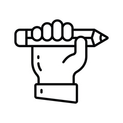 Hand holding a pencil denoting education power, and strength