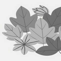 A seamless vector illustration of a floral pattern with leaves and flowers on a white background