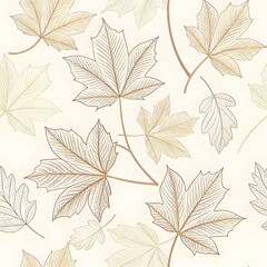Seamless vector pattern of autumn leaves foliage design for nature wallpaper texture