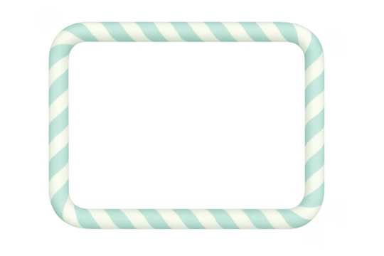 Candy cane pastel frame with transparent background
