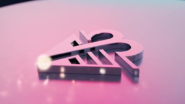 Chrome Symbol Motion Graphic with Soft Bokeh Lights