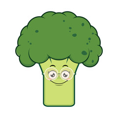 broccoli smile face cartoon cute