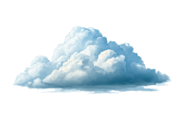 Fluffy cumulus cloud with blue and white tones on black background image, Isolated On White Background, Png Transparent