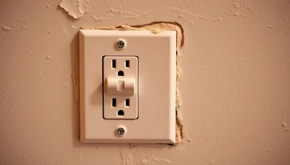 Close-up of a double electrical wall outlet installed in drywall,  building,  installation