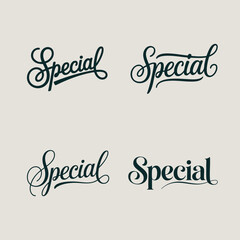 Special written templates set in a stylish joining script with bold strokes, designed in clean vector typography perfect for promotions, offers sale announcements, greeting cards, invitations branding