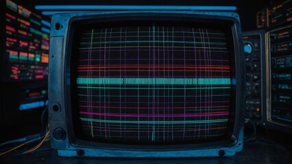 CRT screen with static lines