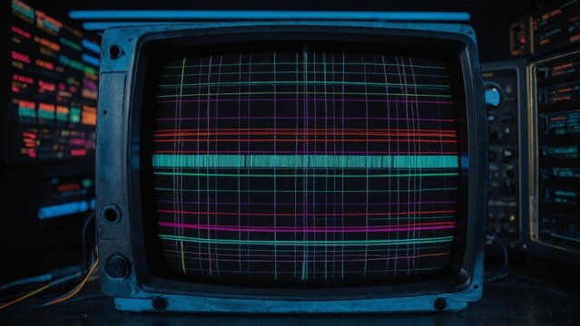 CRT screen with static lines