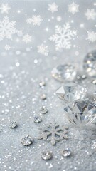 Fancy white silver glitter sparkle confetti background, birthday party invite, wedding anniversary gala celebration texture, Christmas winter ice snow spark or glam shiny diamond crystal jewelry bling