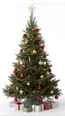 Christmas tree toy on a white background 3d render. High quality 3d illustration.