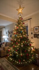 Christmas Tree with Decorations. Home Decor