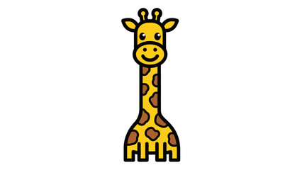 Cartoon giraffe character with a cheerful expression, suitable for children's educational materials