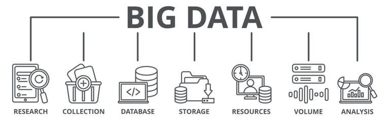 Big data banner web icon vector illustration concept