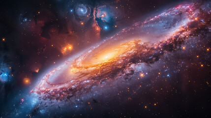 Fototapeta premium Space background with stardust and shining stars. Realistic cosmos and color nebula. Colorful galaxy
