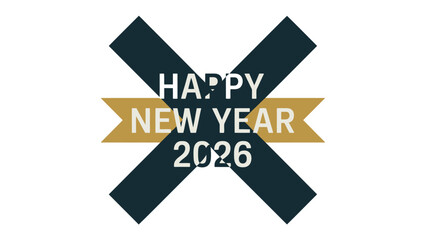 New Year 2026 Celebration: A modern and sleek design congratulating New Year 2026. This festive graphic is ideal for cards, digital media, or celebratory materials.