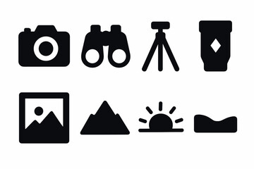 Bold photography icons collection for creative design projects and visual presentations