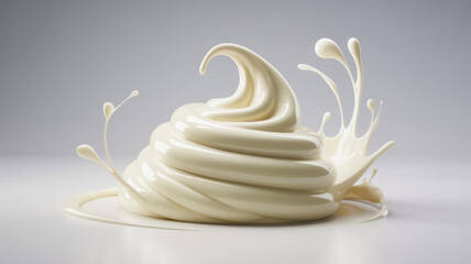 Creamy white substance swirling with an energetic splash.