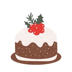 Cute Christmas Cupcake Set Illustration. 
