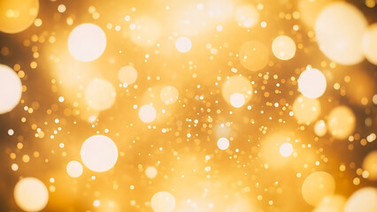 Golden bokeh lights create a festive mood, perfect for holiday promotions, event invitations, or adding sparkle to your designs with abstract celebration