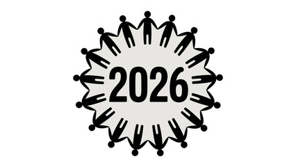 Community United for 2026: A symbolic representation of global unity, featuring a circle of diverse figures holding hands, encircling the year 2026. This image evokes themes of cooperation, progress.