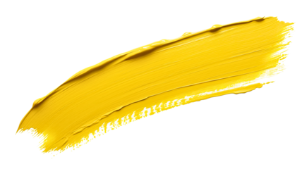 Bold yellow brushstroke on black background artistic expression and creative design element