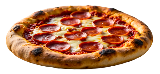 Delicious pizza with fresh toppings isolated on a transparent background food italian food