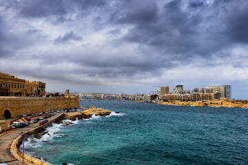 Sliema Skyline And Marsamxett Harbour In Malta