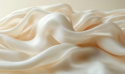Obraz premium Soft flowing cream silk fabric texture with elegant folds and subtle sheen.