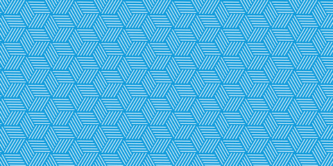 seamless blue pattern texture repeat grid triangle geometric hexagon type cube fabric pattern shapes cover template design.	
