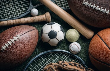 Diverse Collection of Popular Sports Equipment for Active Lifestyle