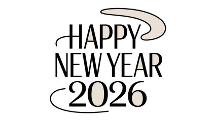 New Year 2026: Elegant typography, celebrating the dawn of the year 2026 with a touch of sophistication. Expressing the optimism and festive spirit. 