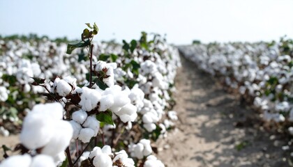 plantation rows of cotton plants 