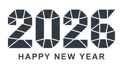 New Year 2026: A sleek, modern digital design showcases the upcoming year, accompanied by a festive greeting.