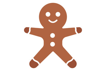 Gingerbread man icon. solid icon style. icon related to christmas. food elements vector illustration