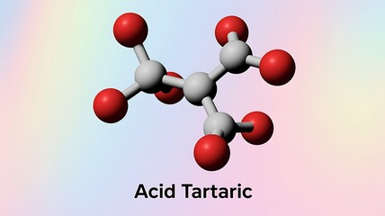 3D molecular model with red and white atom spheres