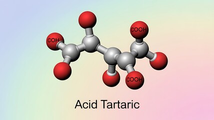 3D molecular model with red and white atom spheres
