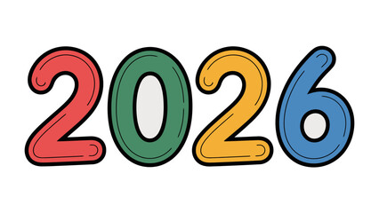 2026: A vibrant and colorful illustration of the year 2026, where imagination blends with a sense of future potential. 