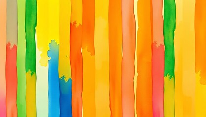 Vibrant watercolor vertical stripes in diverse hues, ideal for posters, yellow, light