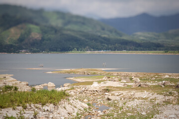 The reservoir above the dam