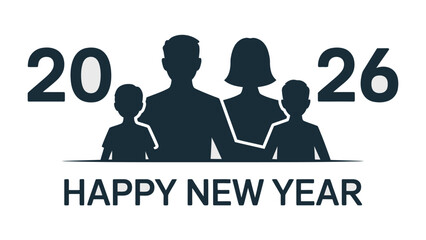 New Year Family Silhouette: A heartwarming silhouette of a family celebrating the arrival of the new year, embracing unity and hope for the future.