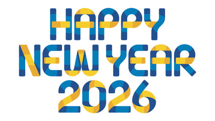 Celebrating New Year 2026: A vibrant and colorful design spells out HAPPY NEW YEAR 2026, perfect for a celebratory greeting.
