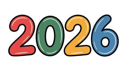 New Year Celebration: Colorful digits announcing the dawn of the year 2026, radiating with vibrancy and joy for a fresh beginning. 