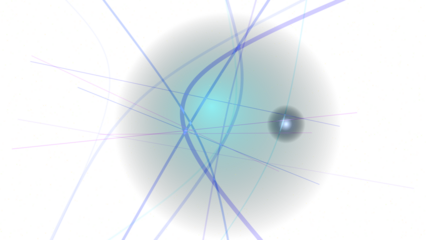 Abstract glowing light streaks and nebula in deep space