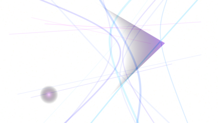 Abstract geometric shape with light streaks in dark space