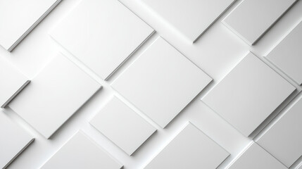 White geometric square tiles pattern with soft shadow and modern minimal mood